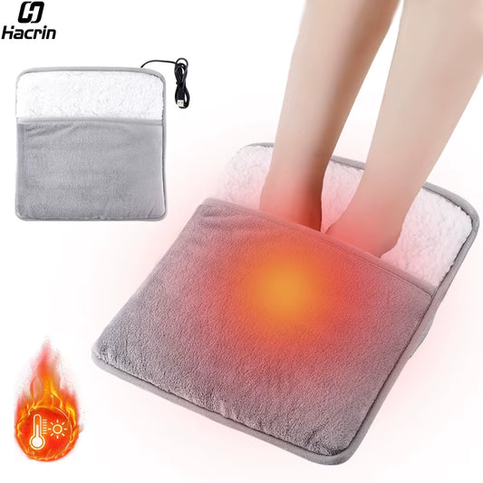Foot Warmer USB Foot Heater Thermal Foot Heating Pad Soft Plush Warm Foot Cover Electric Heating Feet Warmer for Home Bedroom