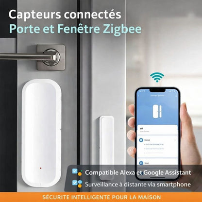 Capteur d’ouverture de Porte et Fenêtre Connecté Zigbee – Sécurité Maison Intelligente