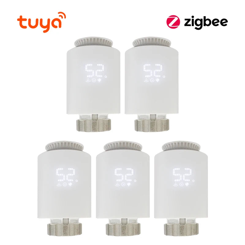 Tuya Smart Zigbee 3.0 TRV Radiator Actuator Valve Thermostatic Radiator Valve Temperature Controller Support Alexa Google Home