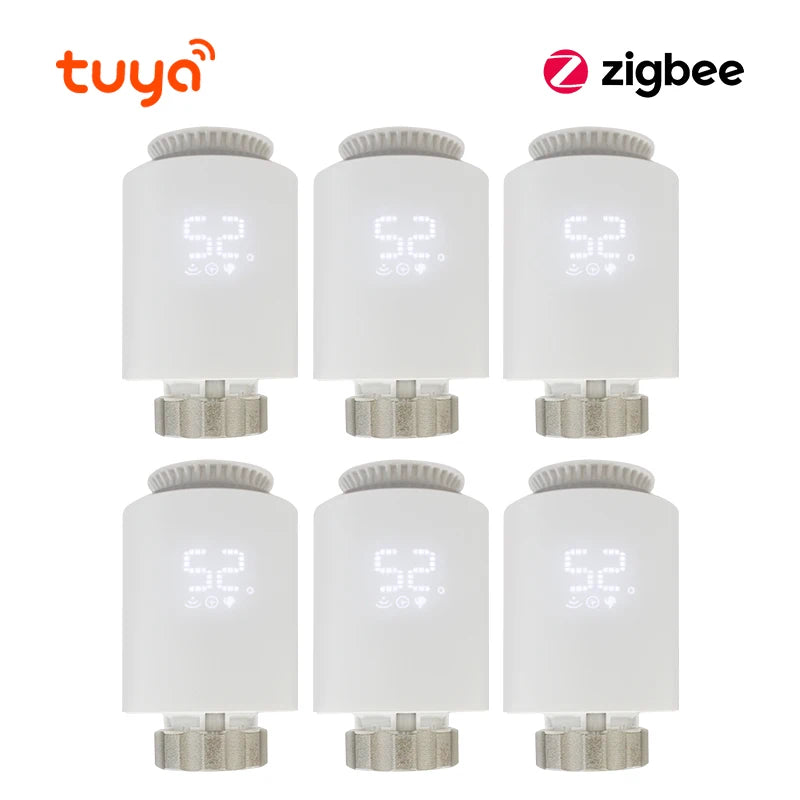 Tuya Smart Zigbee 3.0 TRV Radiator Actuator Valve Thermostatic Radiator Valve Temperature Controller Support Alexa Google Home